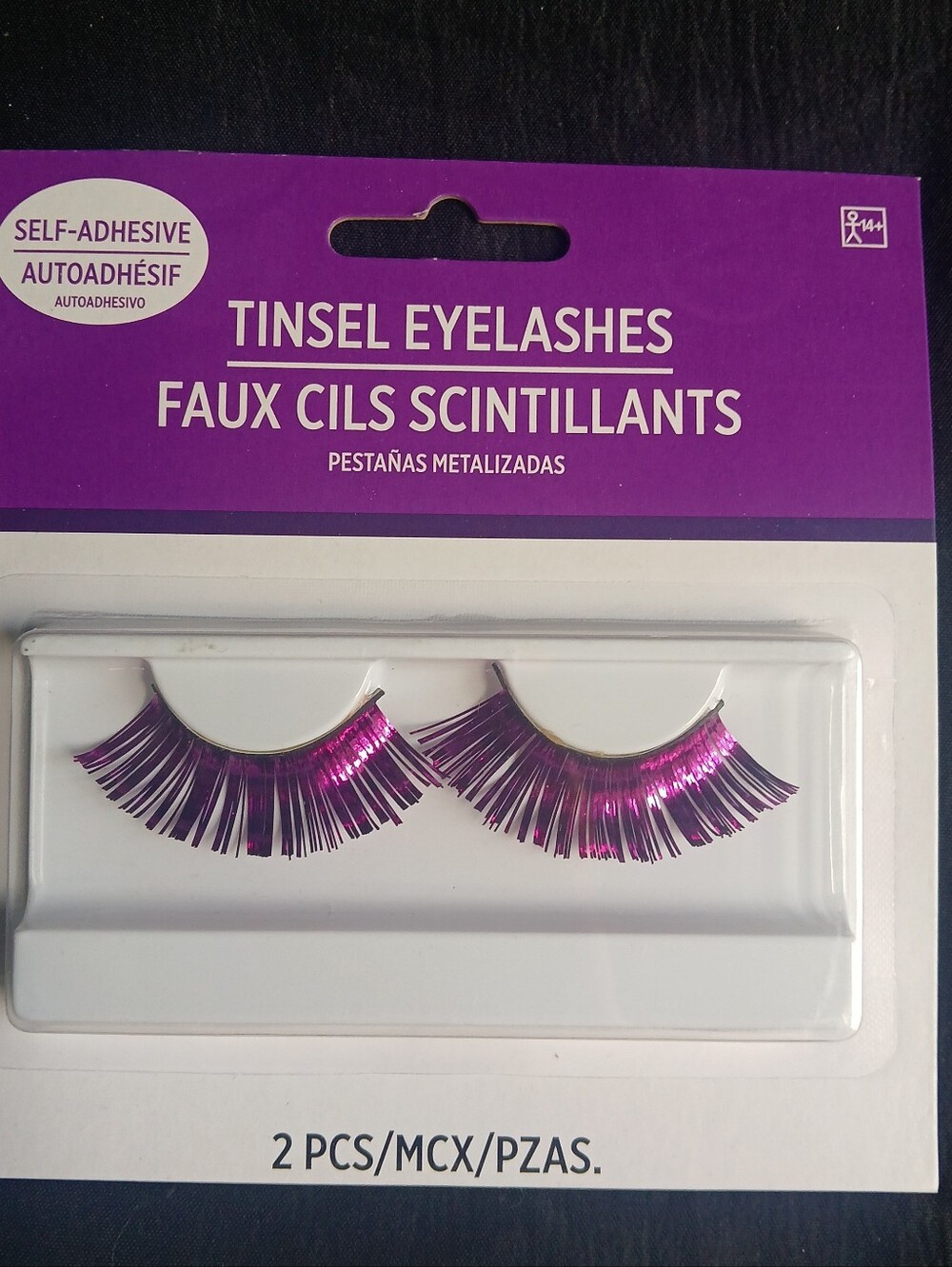Amscan Metallic Purple Tinsel Self-Adhesive Eyelashes